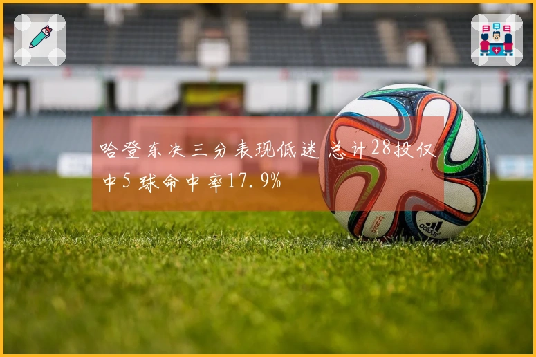 哈登东决三分表现低迷 总计28投仅中5 球命中率17.9%